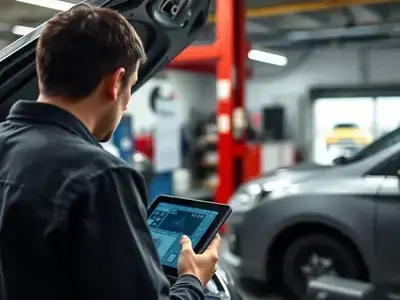 エンジン修理作業中